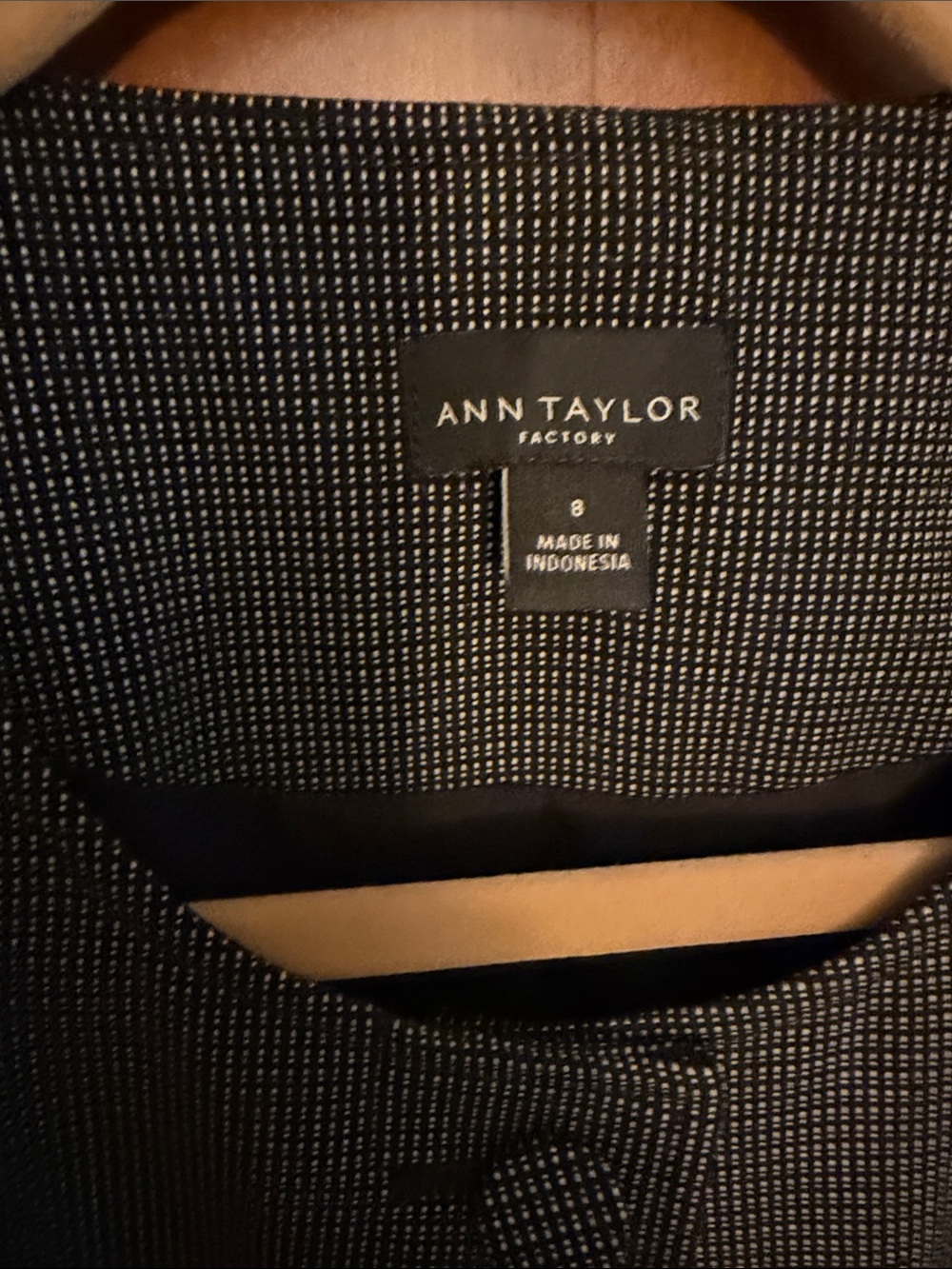 Ann Taylor Factory Suit Black and White Patterned Blazer & skirt